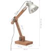 Skrivbordslampa industriell silver rund 58x18x90 cm E27 vidaXL – miniatyr 11