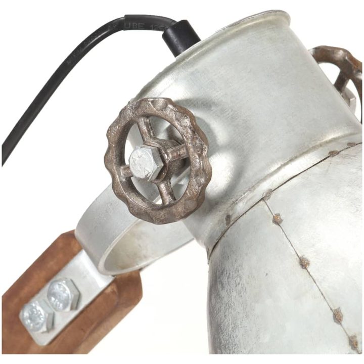 Skrivbordslampa industriell silver rund 58x18x90 cm E27 vidaXL – bild 6