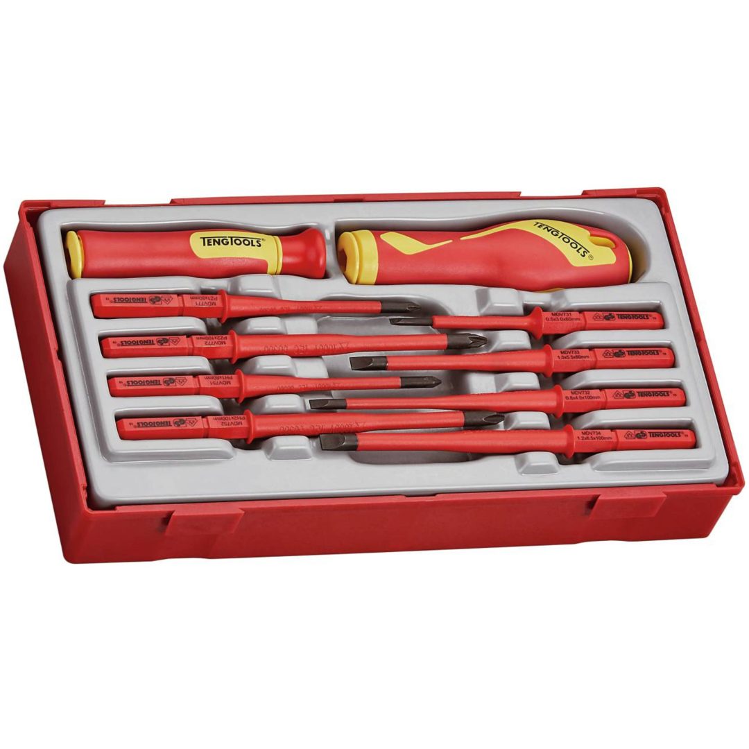Skruvmejselsats för 1000 volt TTV710N Teng Tools SKRUVMEJSELSATS 1000V 10 DELAR