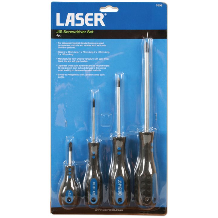 Skruvmejselset JIS 4 Delar LASER TOOLS – bild 2