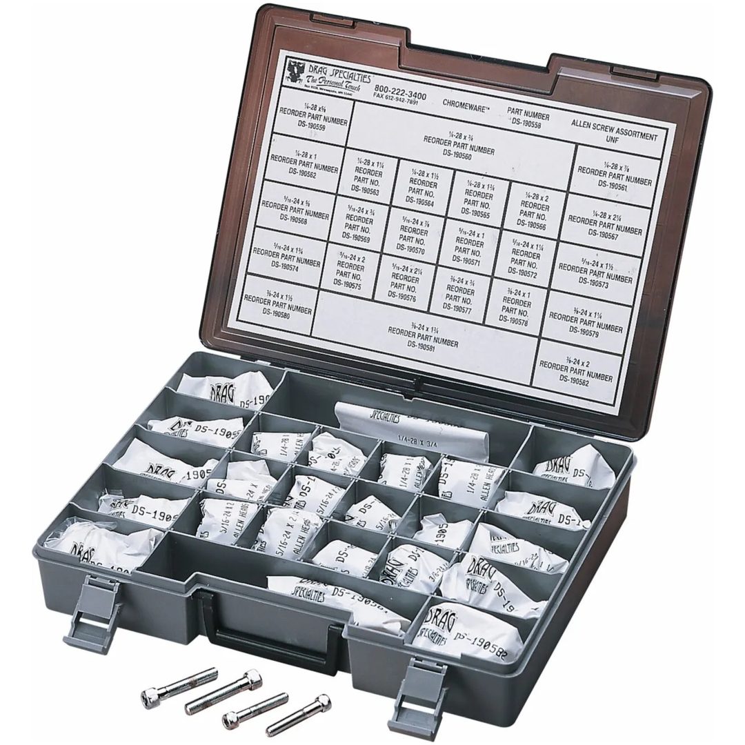Skruvsats Fine-Thread Socket-Head Krom Silver DRAG SPECIALTIES