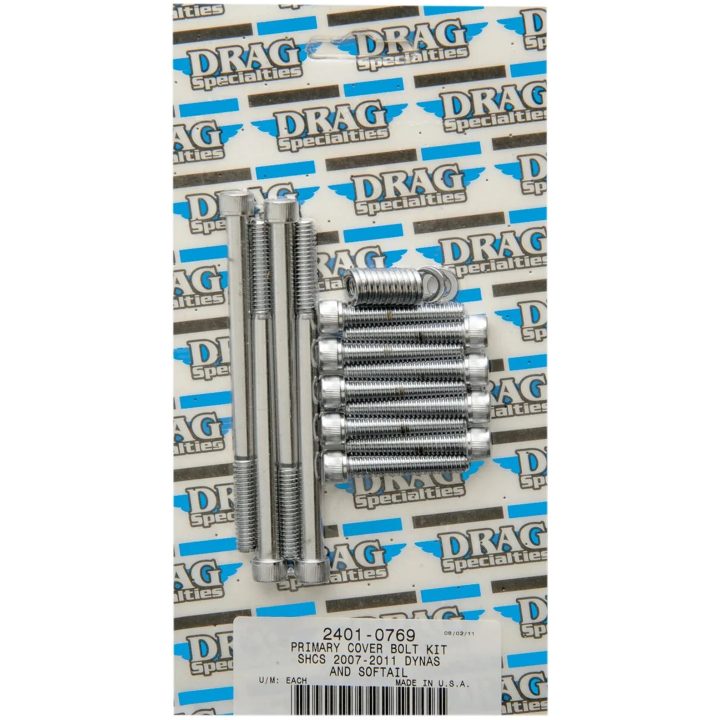Skruvsats Primärkåpa Krom Silver DRAG SPECIALTIES – bild 2
