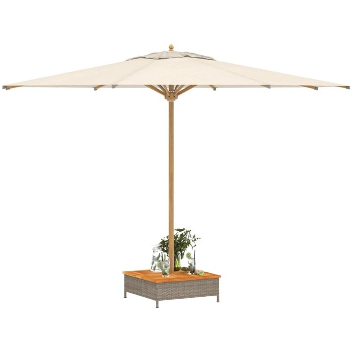 Skydd för parasollfot 70x70x25 cm konstrottning och akacia vidaXL – bild 4