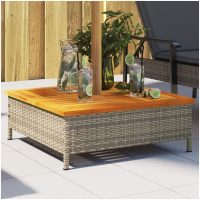Skydd för parasollfot 70x70x25 cm konstrottning och akacia vidaXL