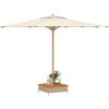 Skydd för parasollfot beige 70x70x25cm konstrottning och akacia vidaXL – miniatyr 4