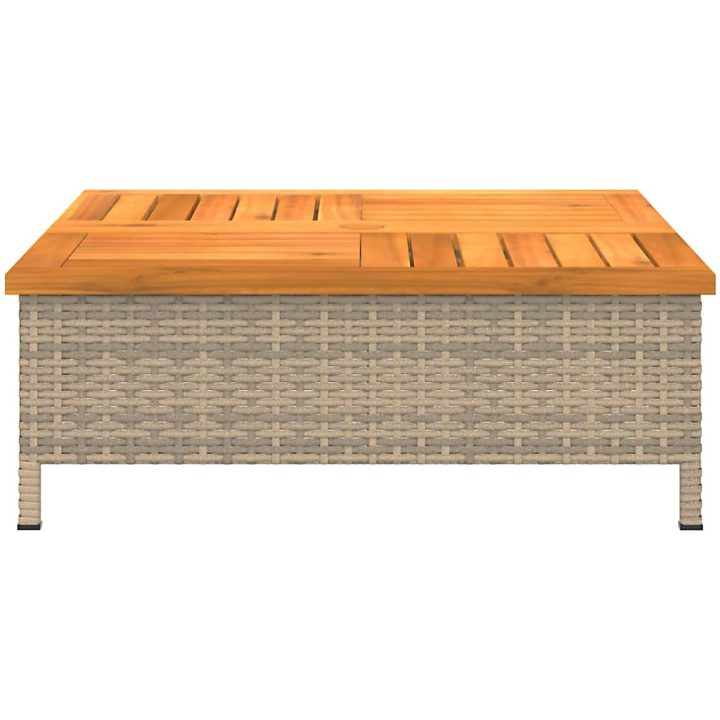 Skydd för parasollfot beige 70x70x25cm konstrottning och akacia vidaXL – bild 5