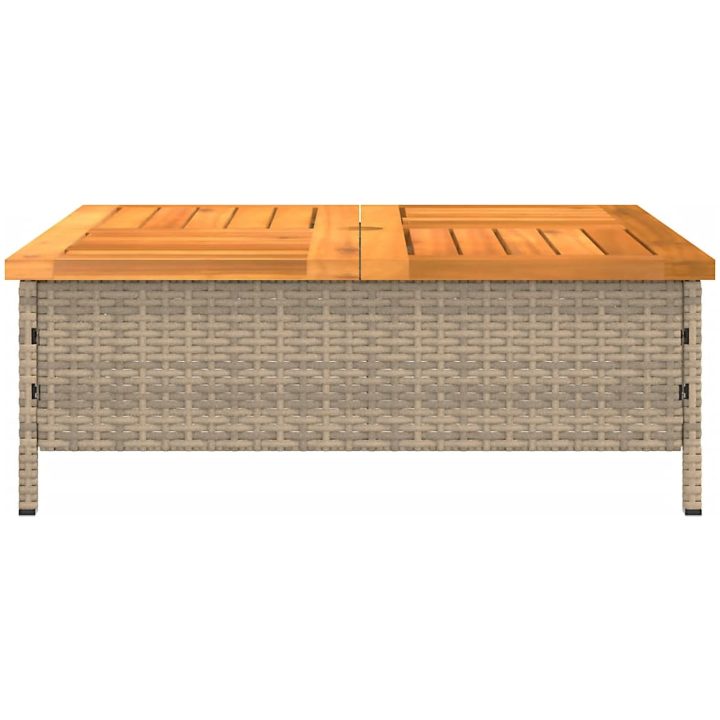 Skydd för parasollfot beige 70x70x25cm konstrottning och akacia vidaXL – bild 6