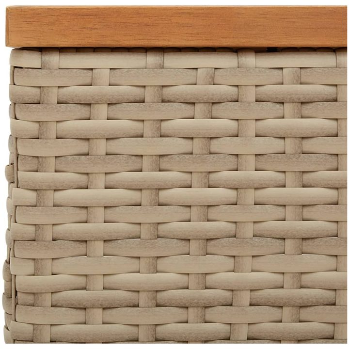 Skydd för parasollfot beige 70x70x25cm konstrottning och akacia vidaXL – bild 8