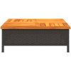 Skydd för parasollfot svart 70x70x25cm konstrottning och akacia vidaXL – miniatyr 5