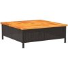Skydd för parasollfot svart 70x70x25cm konstrottning och akacia vidaXL – miniatyr 6