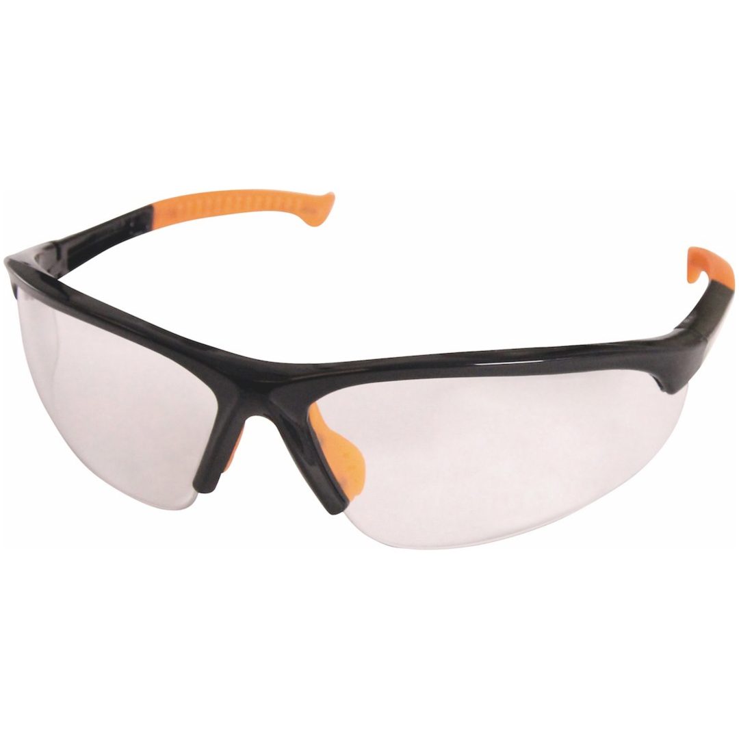 Skyddsglasögon, UV-skydd, EN166, Svart/orange MALMBERGS