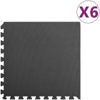 Skyddsmatta 6 st 2,16 ㎡ EVA-skum svart vidaXL