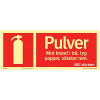 Skylt Brandsläck Pulv 250x100 Al Sn SYSTEMTEXT