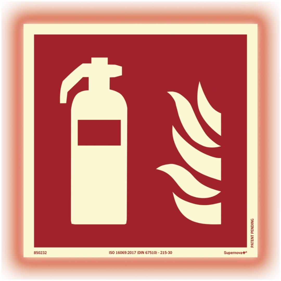 Skylt Brandsläckare 200x200 Al Sn+ SYSTEMTEXT
