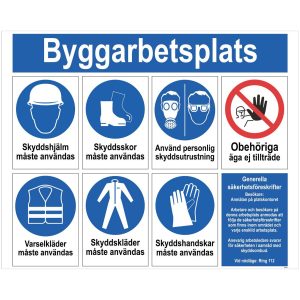 SKYLT BYGGARBET ALU 780X625MM