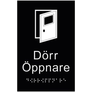 SKYLT DÖRRÖP TAKT SV 95X150MM