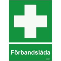 SKYLT FÖRBANDSLÅ PLA 105X148MM