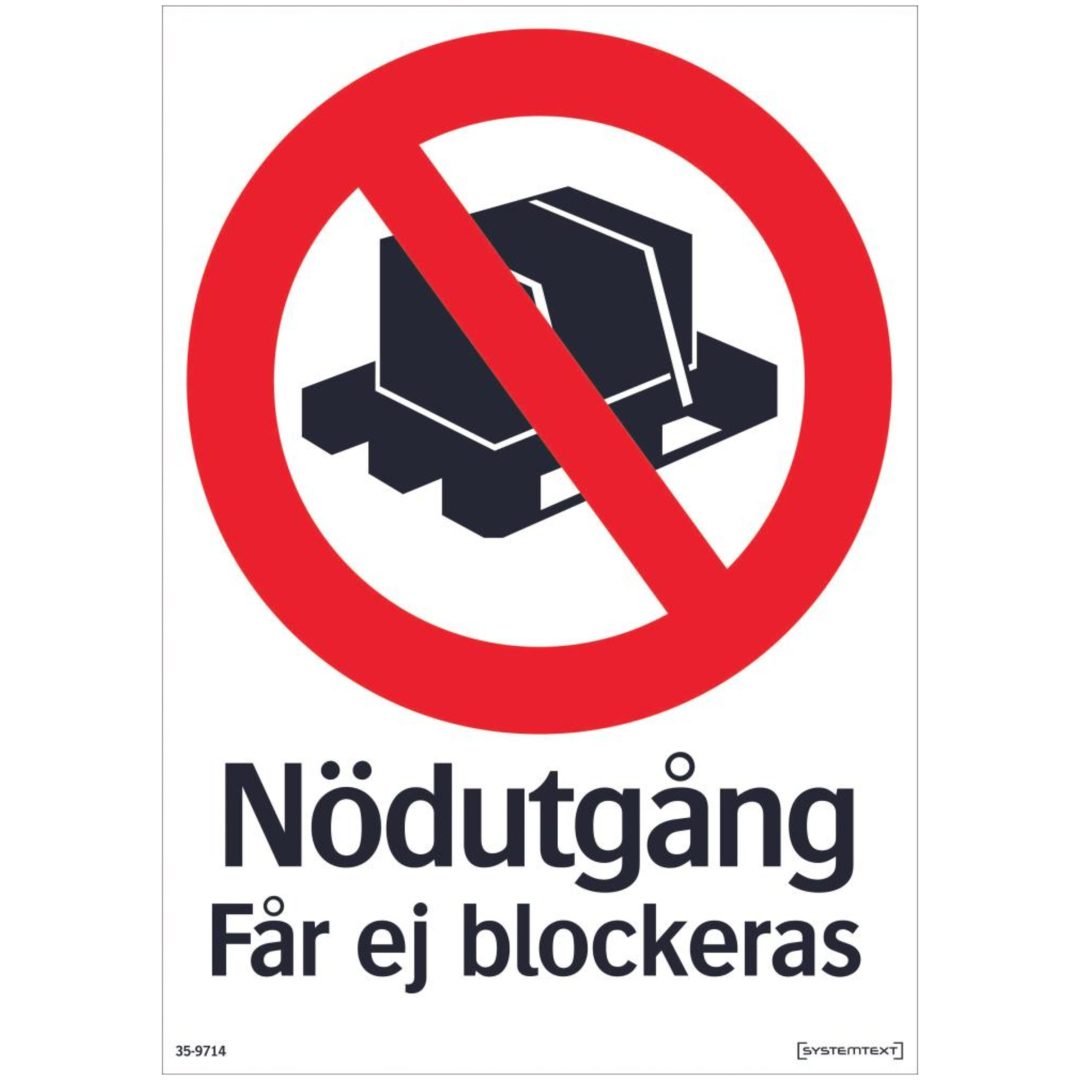 Skylt Nödutgång 210x297 Pl SYSTEMTEXT