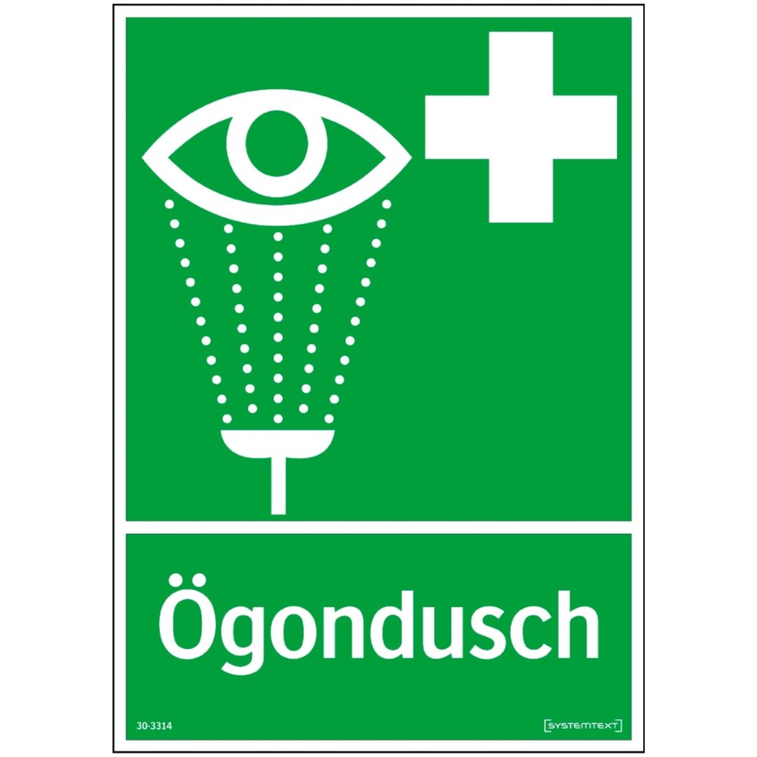 Skylt ögondusch 210x297 Pl SYSTEMTEXT