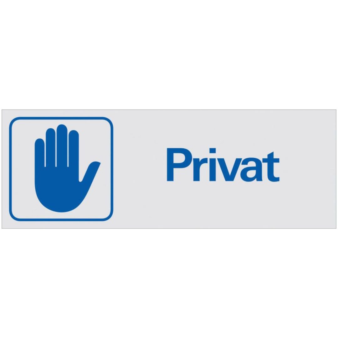 Skylt Privat 225x80 Al Tr SYSTEMTEXT