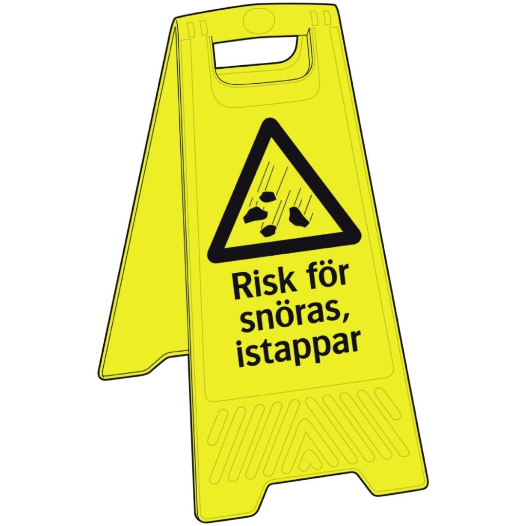 Skylt Risk F Snöras Istapp300x620pl SYSTEMTEXT