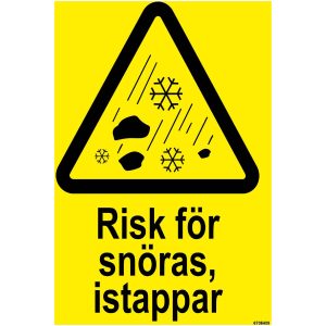 SKYLT RISK SNÖRAS PL 210X297MM