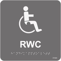 SKYLT RWC GRÅ TAKTIL 150X150MM