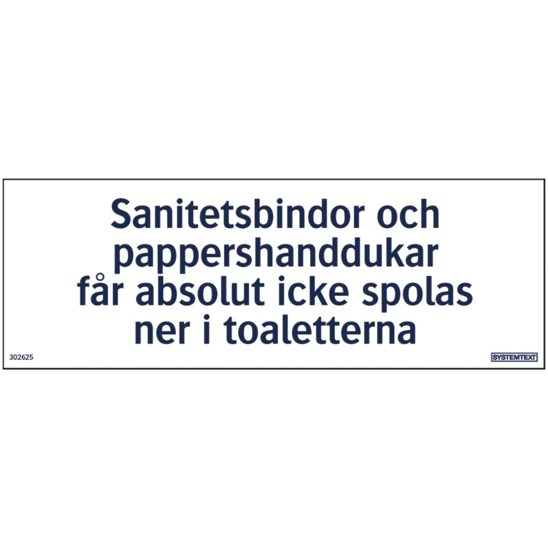 Skylt Sanitetsinstr Toa 210x74 Pl SYSTEMTEXT