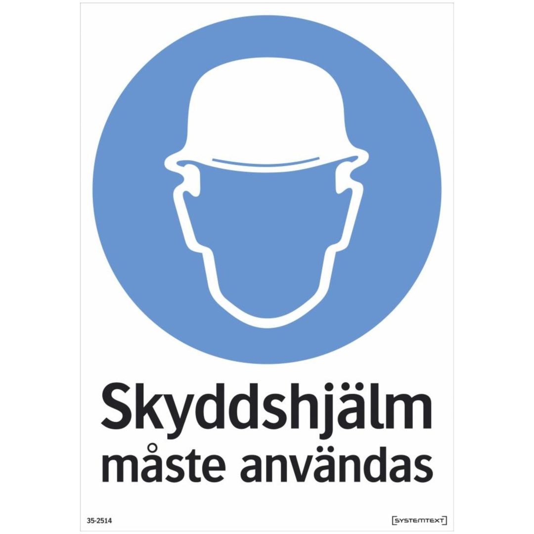 Skylt Skyddshjälm 210x297 Pl Tr SYSTEMTEXT
