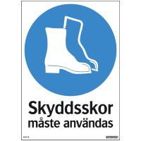 Skylt Skyddsskor Använd 210x297 Pl SYSTEMTEXT