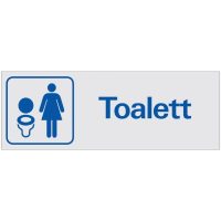 Skylt Toalett 225x80 SYSTEMTEXT