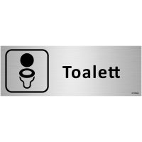 SKYLT TOALETT ALU 225X80MM