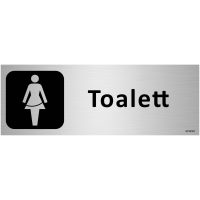 SKYLT TOALETT DAM ALU 225X80MM