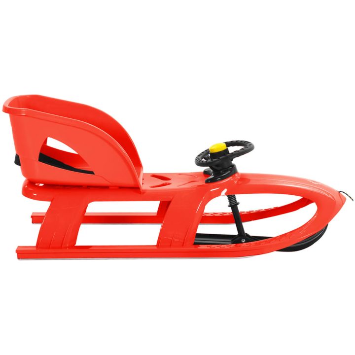 Släde med sits och ratt röd 102,5x40x23 cm polypropylen vidaXL – bild 3