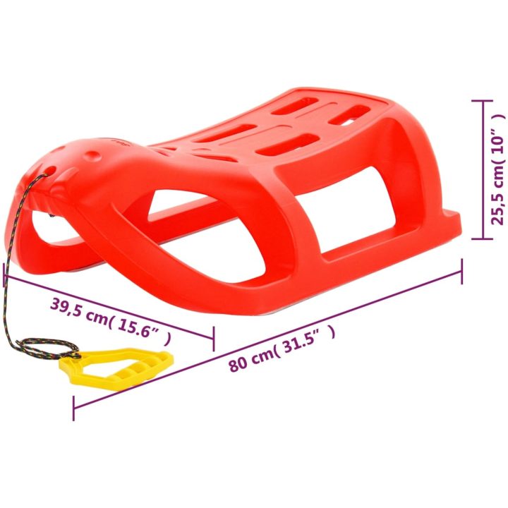 Släde röd 80x39,5x25,5 cm polypropylen vidaXL – bild 7