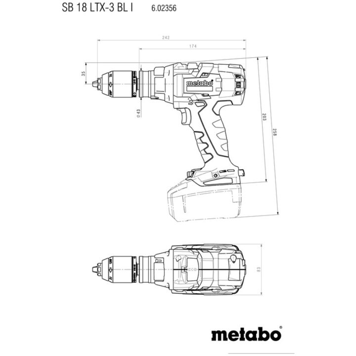 Slagborrmaskin 18V SB 18 LTX-3 BL I Med Li-jon Batteri METABO 18 V Med Li-jon Batteri – bild 2