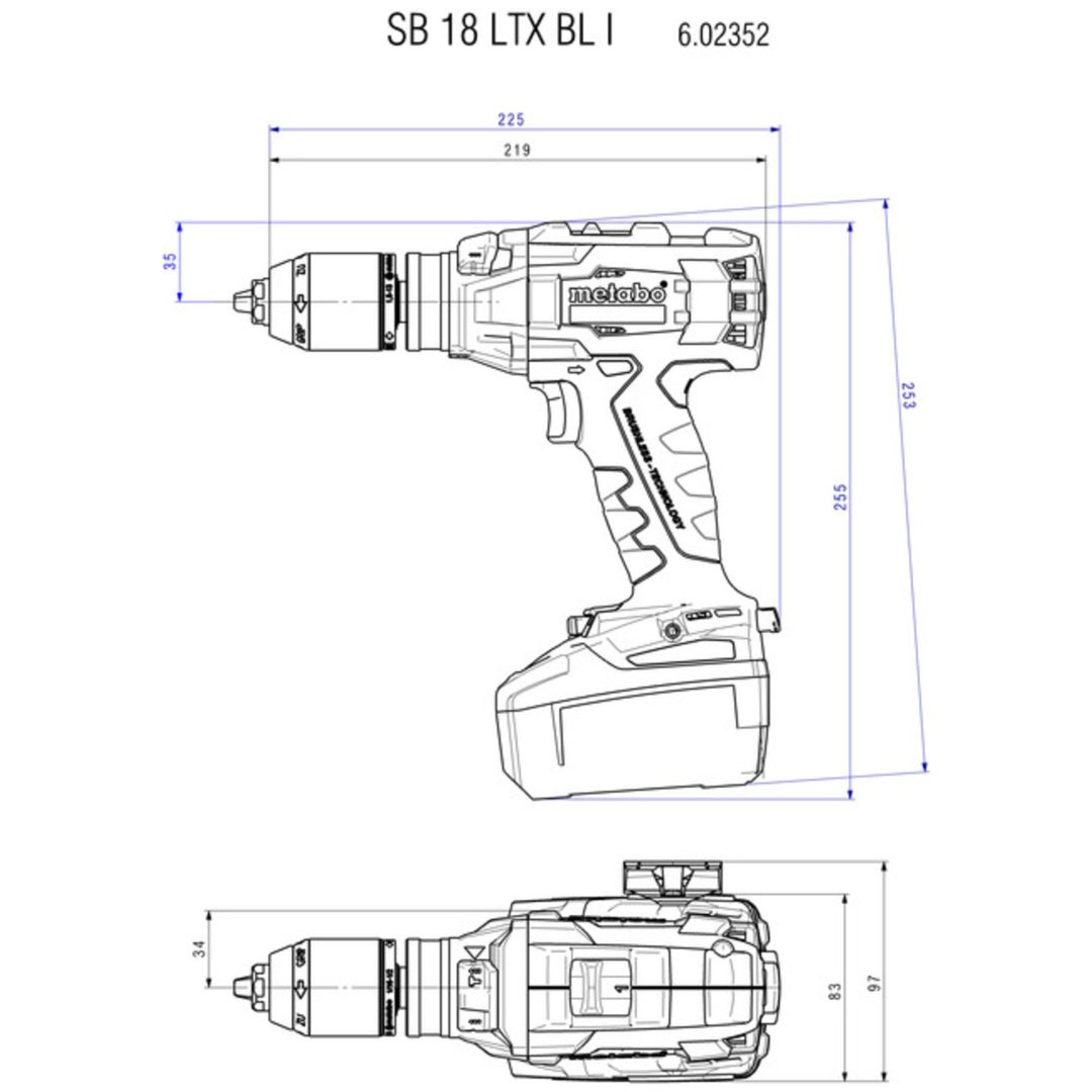 Slagborrmaskin 18V SB 18 LTX BL I Utan Batteri METABO 18 V Utan Batteri – bild 2