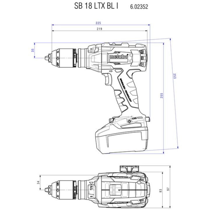 Slagborrmaskin 18V SB 18 LTX BL I Utan Batteri METABO 18 V Utan Batteri – bild 2