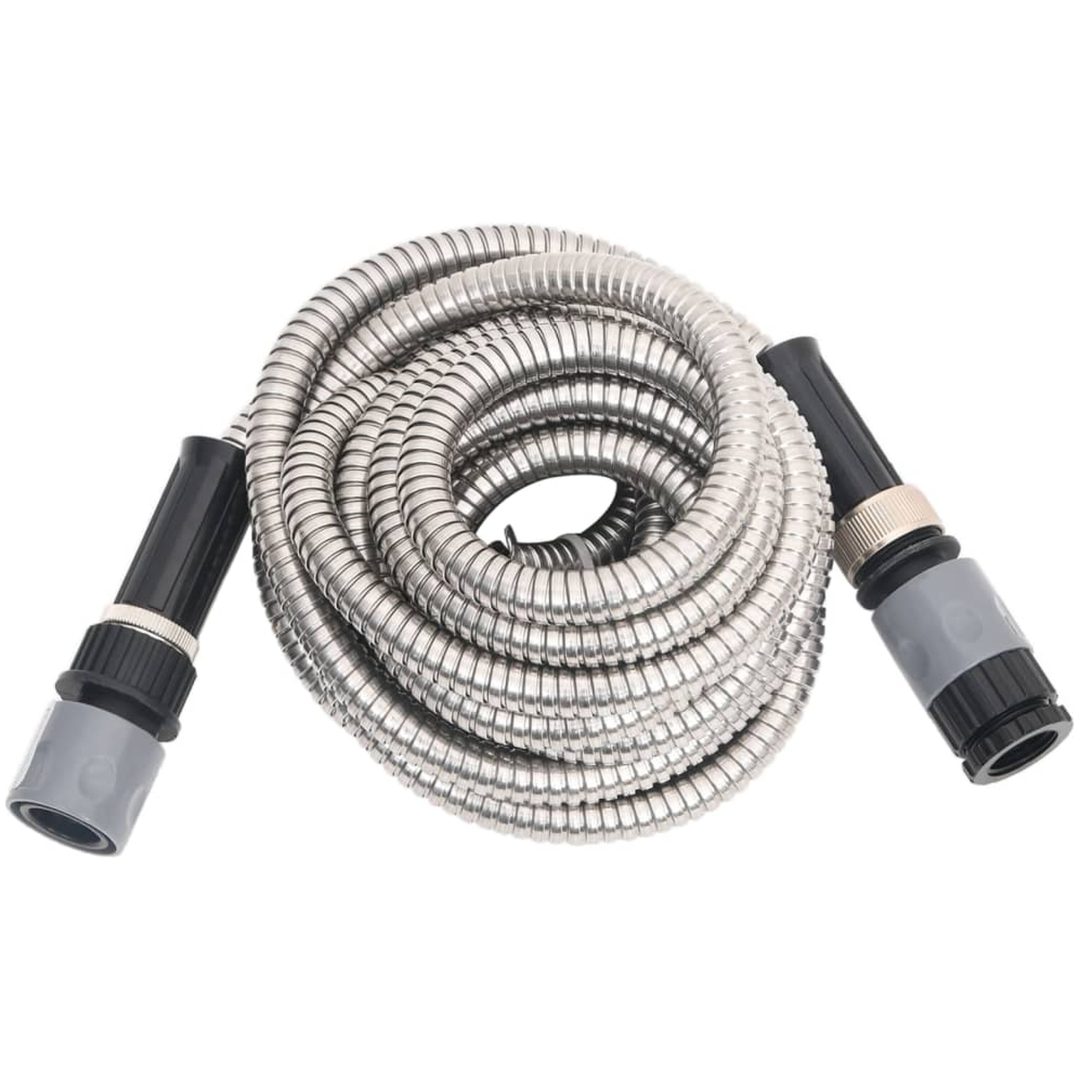 Slang med sprutmunstycke silver 0,6" rostfritt stål vidaXL 7.5 m – bild 3