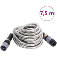 Slang med sprutmunstycke silver 0,6" rostfritt stål vidaXL