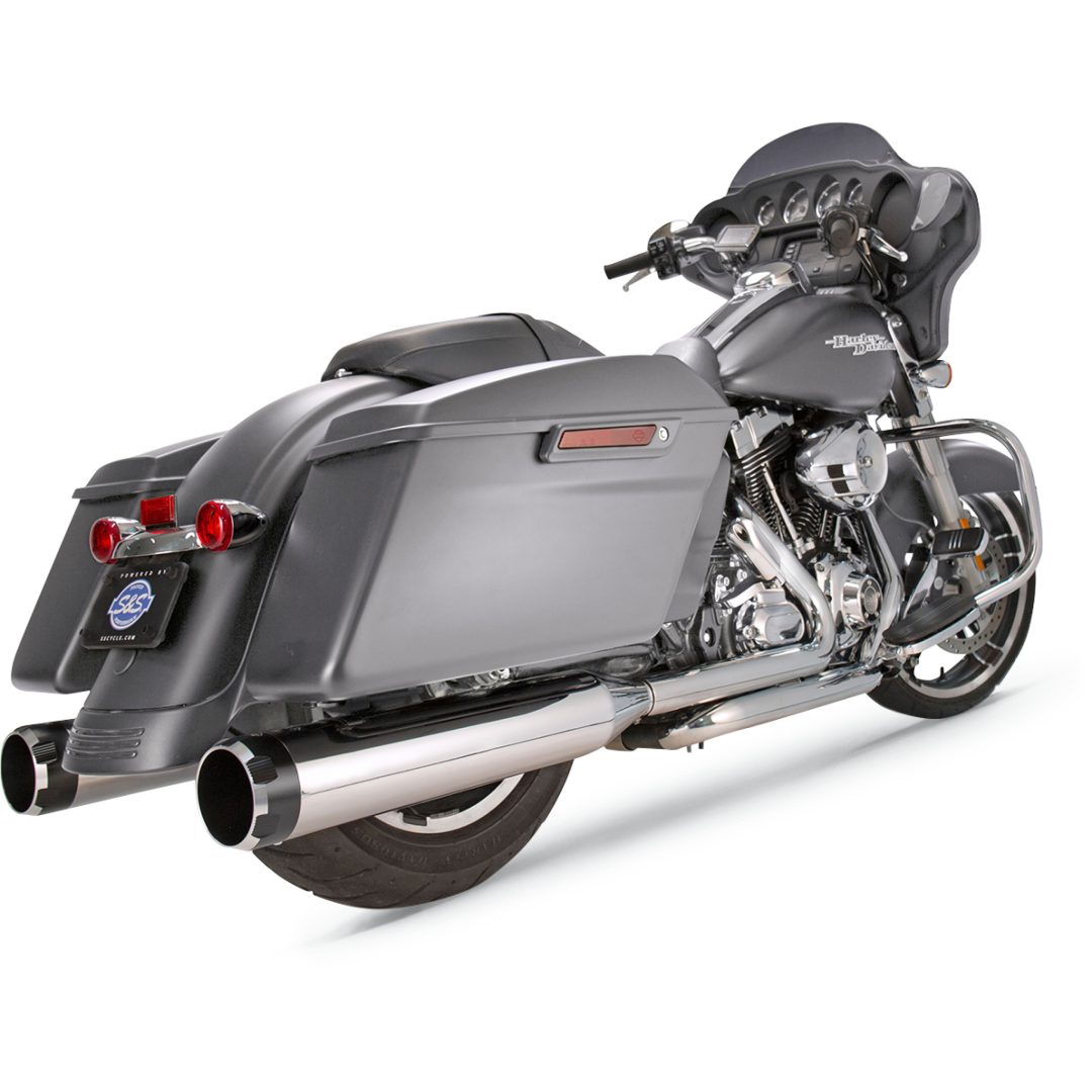 SLIP-ON MK45 4,5 Tum S&S Cycle Chrome / Svart Thruster ände – bild 3