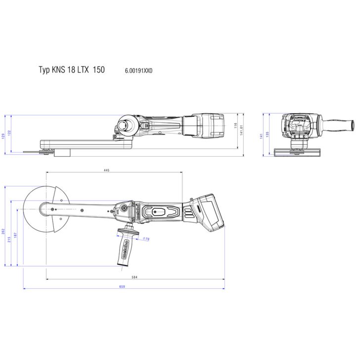 Slipmaskin för kälsvetsar 18V KNS 18 LTX 150 Utan Batteri METABO Utan Batteri – bild 3
