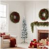 Smal halv plastgran med snö 150 cm vidaXL 150 x 44 cm – miniatyr 2
