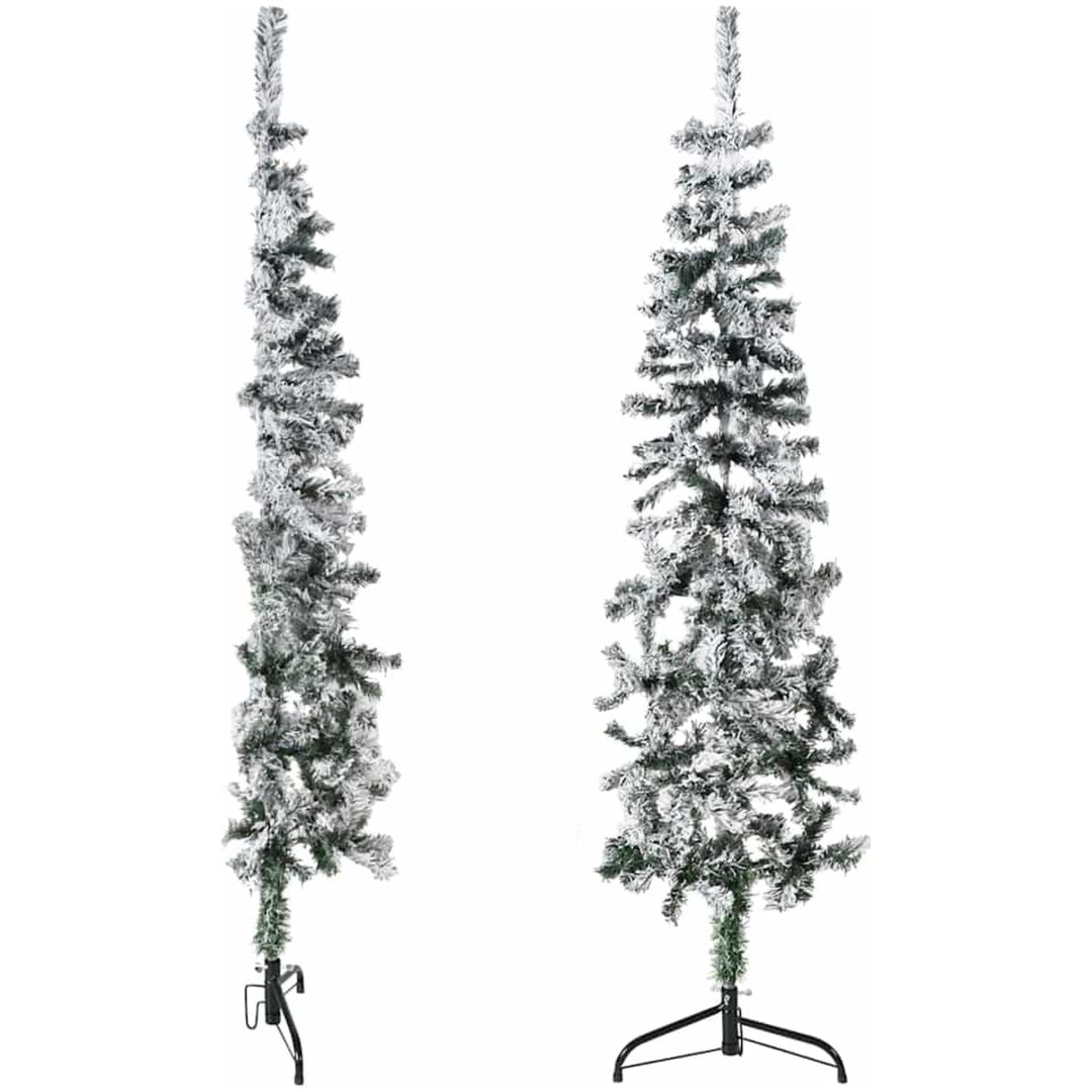 Smal halv plastgran med snö 150 cm vidaXL 150 x 44 cm – bild 4