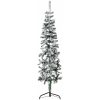 Smal halv plastgran med snö 150 cm vidaXL 150 x 44 cm – miniatyr 1
