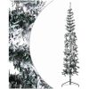Smal halv plastgran med snö 180 cm vidaXL 180 x 49 cm – miniatyr 3