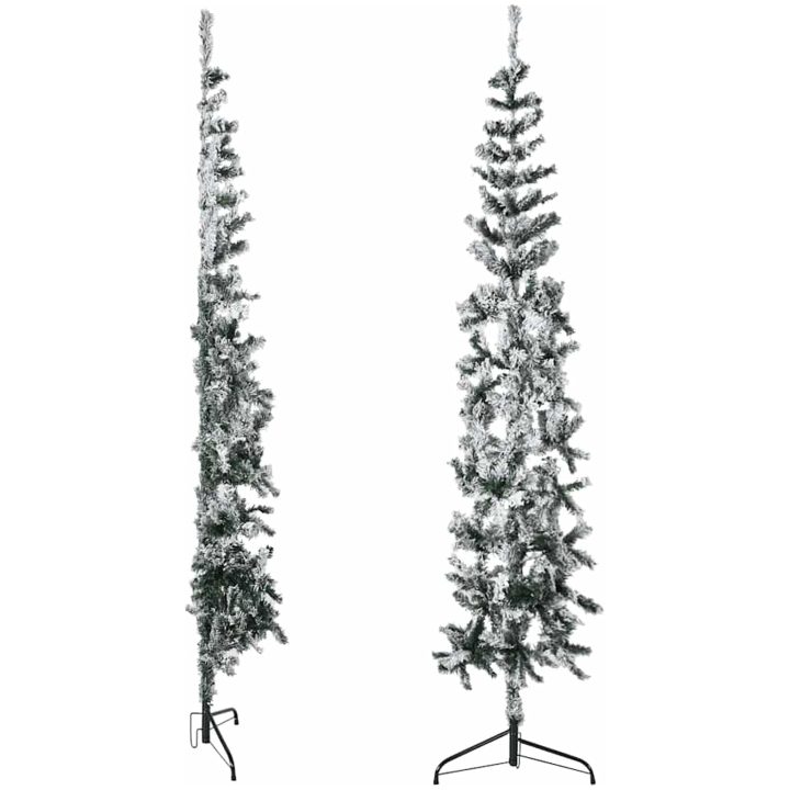 Smal halv plastgran med snö 180 cm vidaXL 180 x 49 cm – bild 4