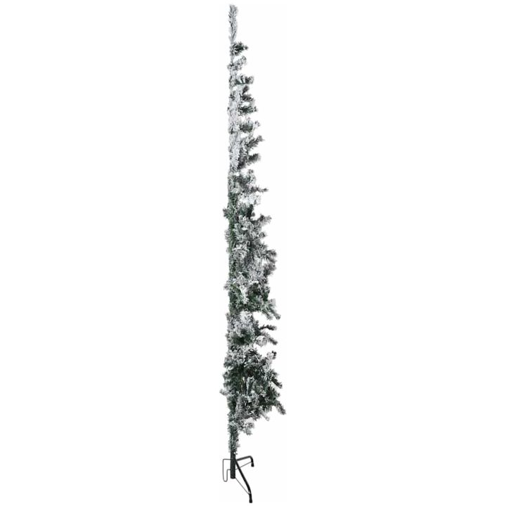 Smal halv plastgran med snö 180 cm vidaXL 180 x 49 cm – bild 5