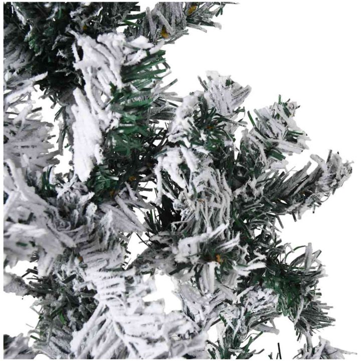 Smal halv plastgran med snö 180 cm vidaXL 180 x 49 cm – bild 7