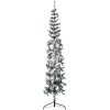 Smal halv plastgran med snö 180 cm vidaXL 180 x 49 cm – miniatyr 1